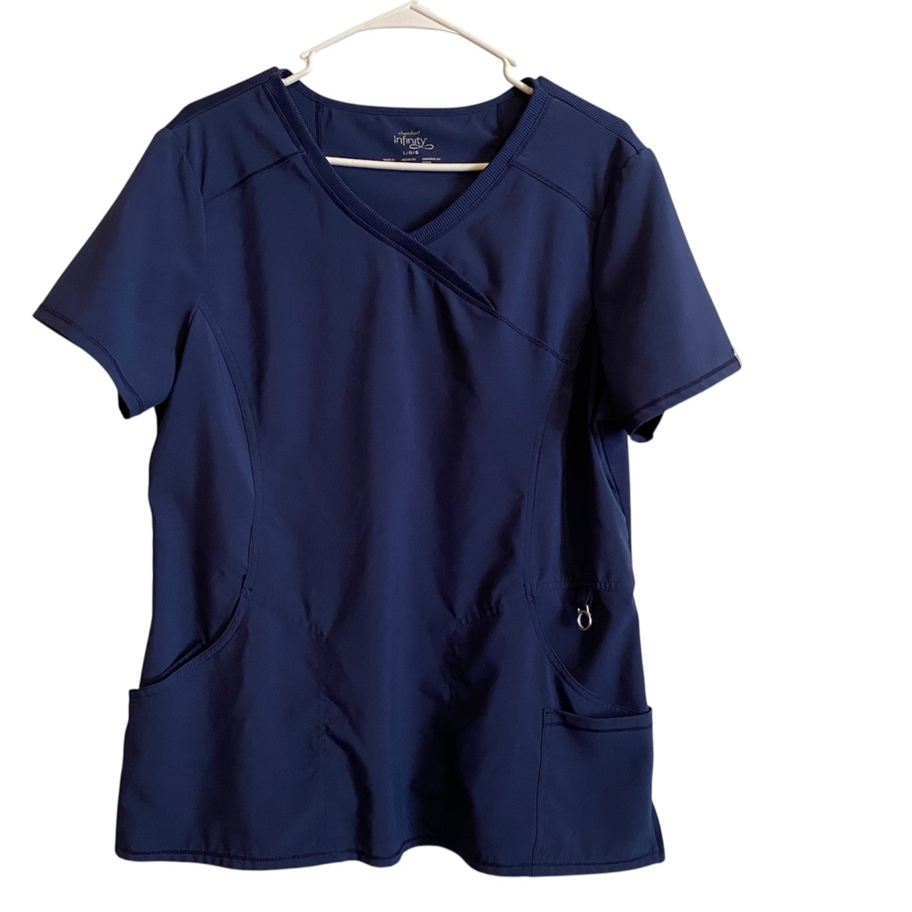 Cherokee Navy Stretch Scrub Top